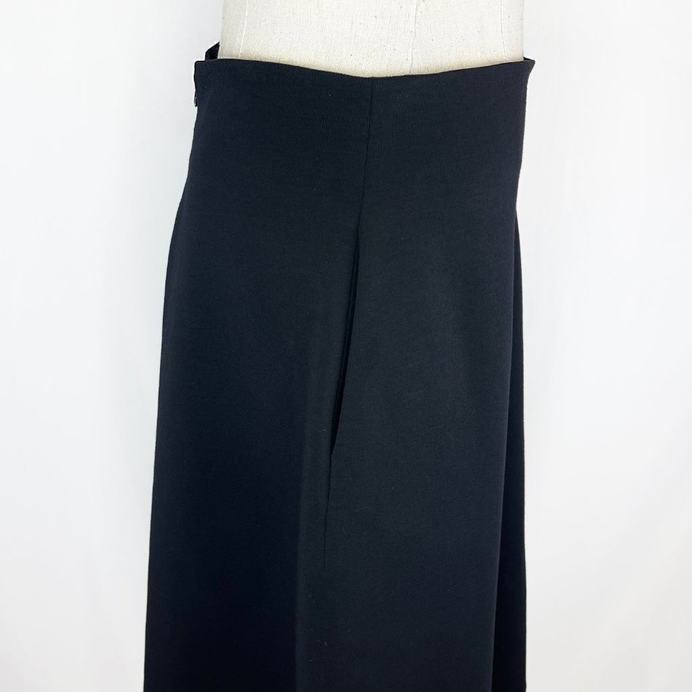 SOLD: Jil Sander Black A-Line High Waisted Wool Blend Skirt - Picture 4 of 10